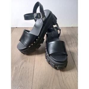 Circus NY by Sam Edelman Women's Black Platform Genevieve Wedge Sandals Sz 8